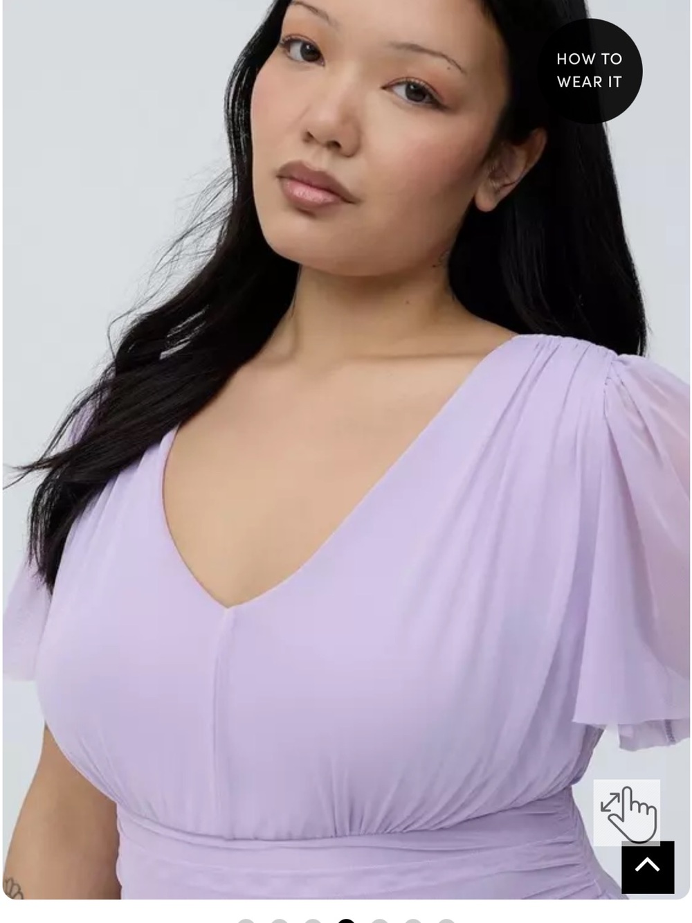 Mesh Flutter Sleeve Maxi Dress - Lavender - Picture 4 of 6